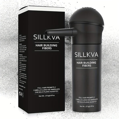 Hair Fibers Spray Applicator Kit — SILLKVA Instant Thickness & Natural Coverage for Thinning Hair & Bald Spots, 7 Shades, Precision Spray, 0.97oz