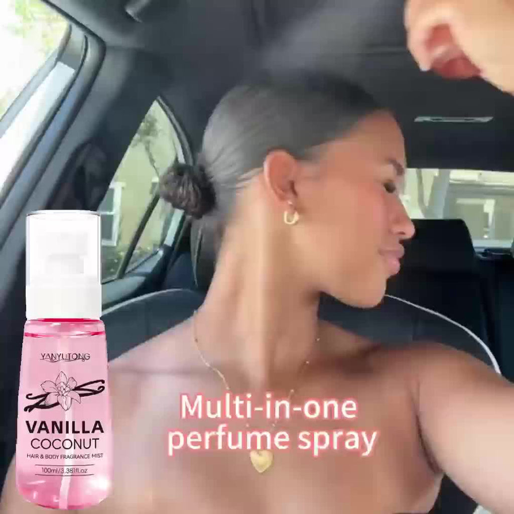 Women's Coconut Vanilla Fragrance Mist | Light & Long-Lasting ScentInfused with Vitamin E & Argan Oil, Moisturizing for Hair & Body | Perfect for Dates, Vacations, Parties, Work & Travel | All-Day Fragrance | Ideal Gift for Girlfriend & Mother