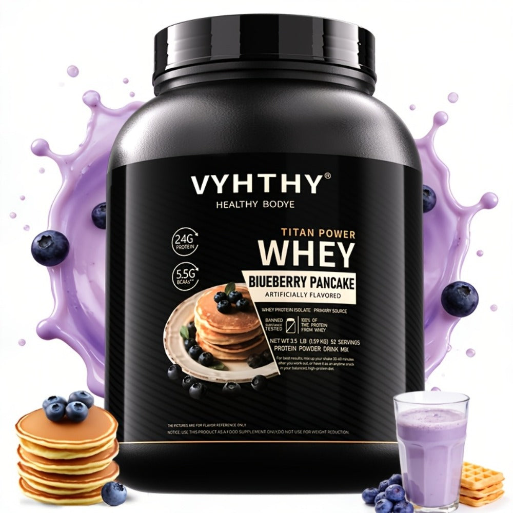 VYHTHY Whey Protein Powder, Premium Milk Protein Powder, Isolated And Hydrolyzed Blend, Suitable for Sports Nutrition And Daily Use, Contains Bcaas, Low in Carbohydrates, Available in Strawberry, Blueberry, Vanilla