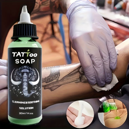 Temporary Tattoo Transfer Kit with Ink Gel Green Soap Solution Stencil Markers Complete Tattoo Art Set for Beginners and Professional Artists 6 Piece and 12 Piece Travel Friendly Tattoo Supplies