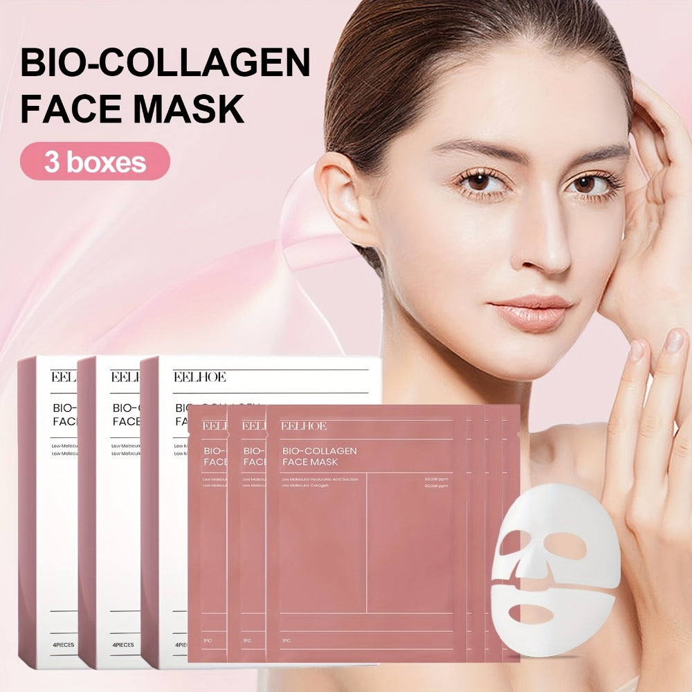 3 Boxes Of 12 Hydrating Masks Containing Glycerin, Hyaluronic Acid, Collagen, Deeply Hydrating And Moisturizing Facial Skin, Valentine's Day Beauty Tools Gift, Valentine's Day Gift for Her Beauty Kit (Pink)
