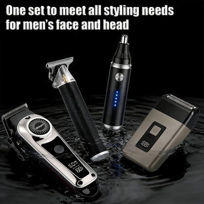 Men's Grooming Set - Electric Hair Clipper Nose Hair Trimmer & Shaver Kit, USB Rechargeable Lithium Battery Cordless, 2 3 4 Piece Options, Gift for Men