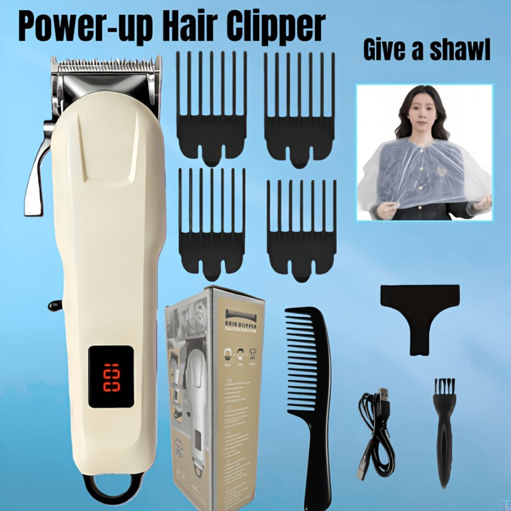 1PCProfessional Hair Clipper Kit for Home & Salon Use - Durable Stainless Steel Blade, Digital Display, USB Rechargeable - Perfect Gift for Father's Day, Valentine's, Birthday, Holidays & Friends