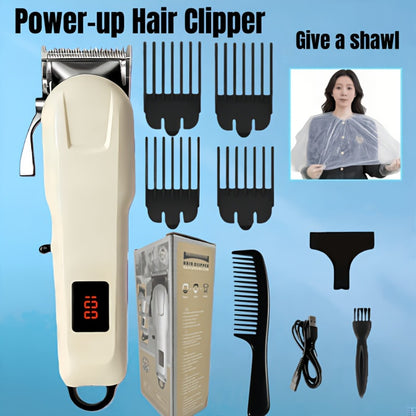 Professional Hair Clipper Kit for Home & Salon — Stainless Steel Blade, Digital Display, USB Rechargeable Hair Cutting Set, Upgraded Scissors Included, Gift for Father’s Day, Birthday & Holidays