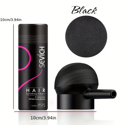 Hair Fibers for Thinning Hair — 3-Piece Kit with Spray Pump & Optimizer, Instant Thickening Powder for Hair & Beard, Rosemary Formula, All Hair Types, 8 Colors Available