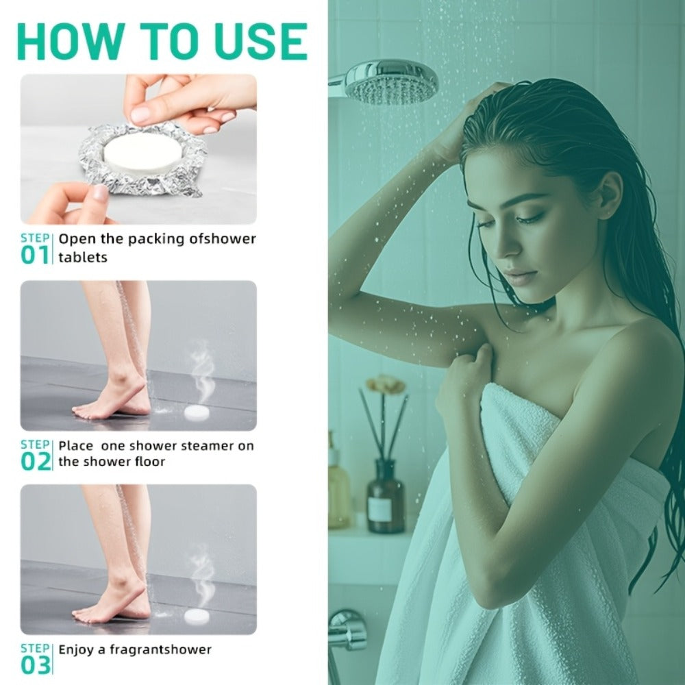 A 20-count Pack Of Long-lasting, Richly Scented Bath Steam Tablets Featuring Six Fruit And Herbal Essential Oil Fragrances. Suitable for Both Showers And Foot Baths, These Make A Unisex Gift for Christmas, Anniversaries, And Halloween.