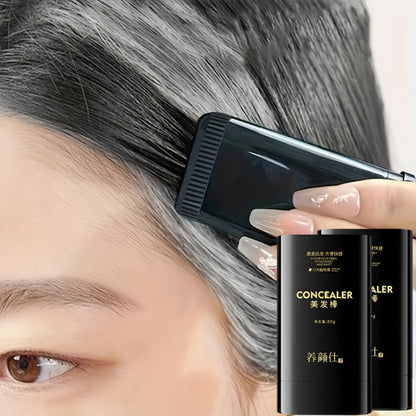 Hair Dye Stick with Built-in Comb - Waterproof Sweatproof Gray Coverage Touch-Up Stick | Easy Twist Applicator | Plant-Based Squalane | 3 Shades | On-the-Go