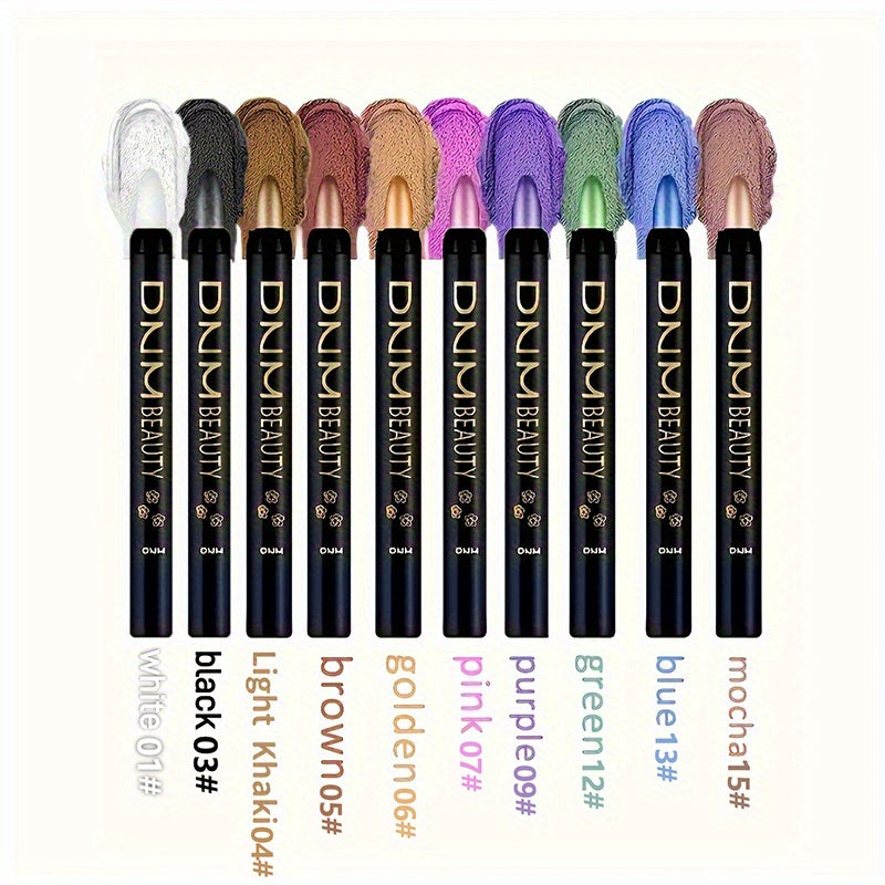 Halloween And Christmas Gifts; Essential Makeup Tools For Halloween And Christmas, 10 Color Waterproof Eye Makeup Color Pearlescent Pen High Light Stick Silkworm Lying Pen/Rotating Smoky Eye Shadow Pearlescent Matte Eye Shadow Pen