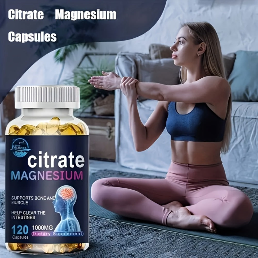 Magnesium Citrate 1000mg - Promotes Healthy Sleep, Relaxation, And Supports Body Function, Maintains Muscle Health, And Keeps You Energized -120 Pills