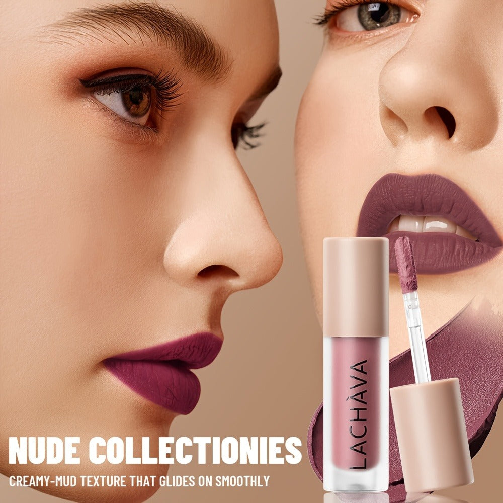 Velvet Liquid Lipstick Matte Lip Gloss — Long-Lasting Waterproof Non-Drying Formula, Highly Pigmented All-Day Wear in Nude Brown Pink Red Purple Gold