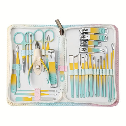 Nail Clipper Set 30pcs with Portable Travel Box - Complete Manicure & Pedicure Kit for Men & Women, Toenail & Fingernail Clippers, Personal Care Beauty Tool Gift