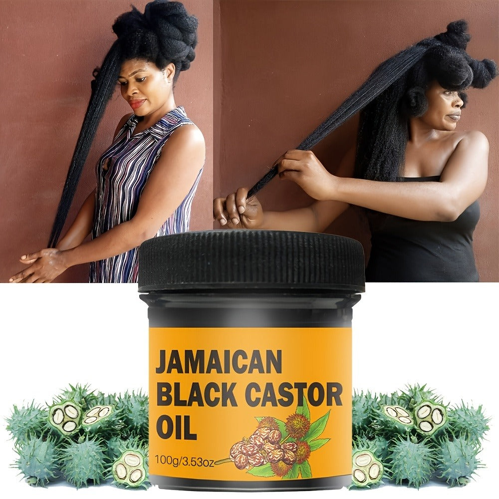 Black Castor Oil for Hair Growth & Scalp Treatment Pure Cold Pressed 100g Hydrating Nourishing Strengthening Thickening Moisturizing Shine-Boosting Hair Care Oil for All Hair Types
