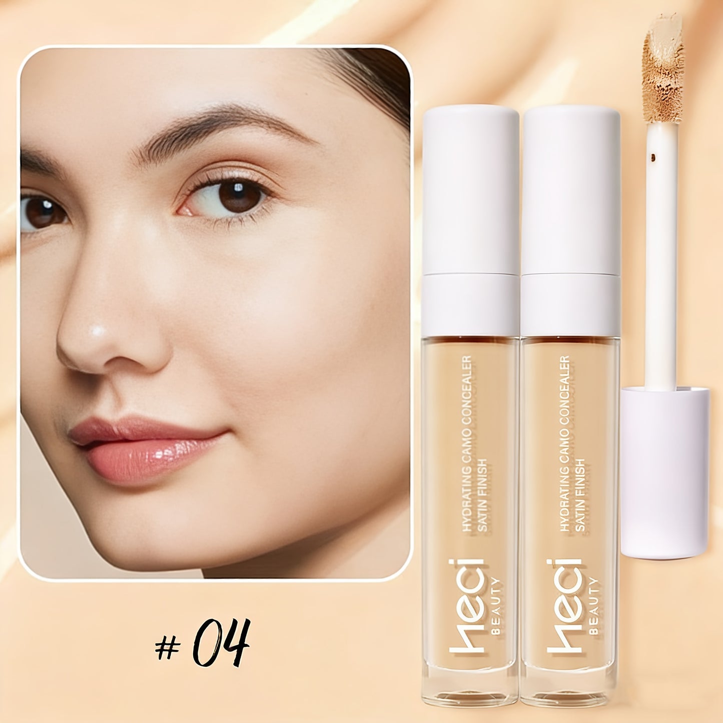 Concealer & Highlighter Set 2 Pcs - Buildable Coverage Liquid Concealer with Contour Stick, Hydrating Pore-Minimizing Long-Lasting Formula for Blemishes & Dark Circles