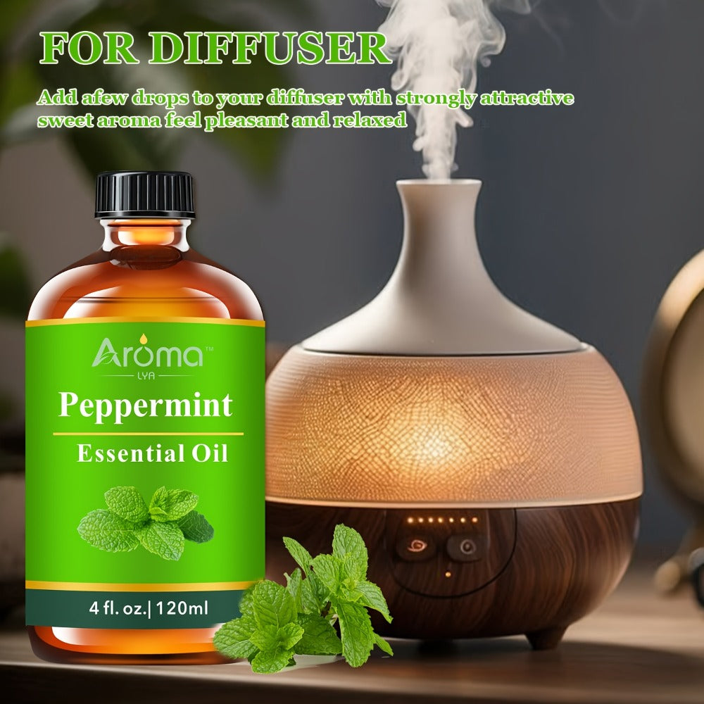 Peppermint Essential Oil - 2.03oz/ 4.06oz Available- Lemon/ Rose/ Lavender/ Frankincense/ Coconut Vanilla Essential Oils, Suitable For Humidifiers, Diffusers, Candles, Car Air Fresheners, Hotel Diffuser Fragrance Oils, Easter Gift Wholesale