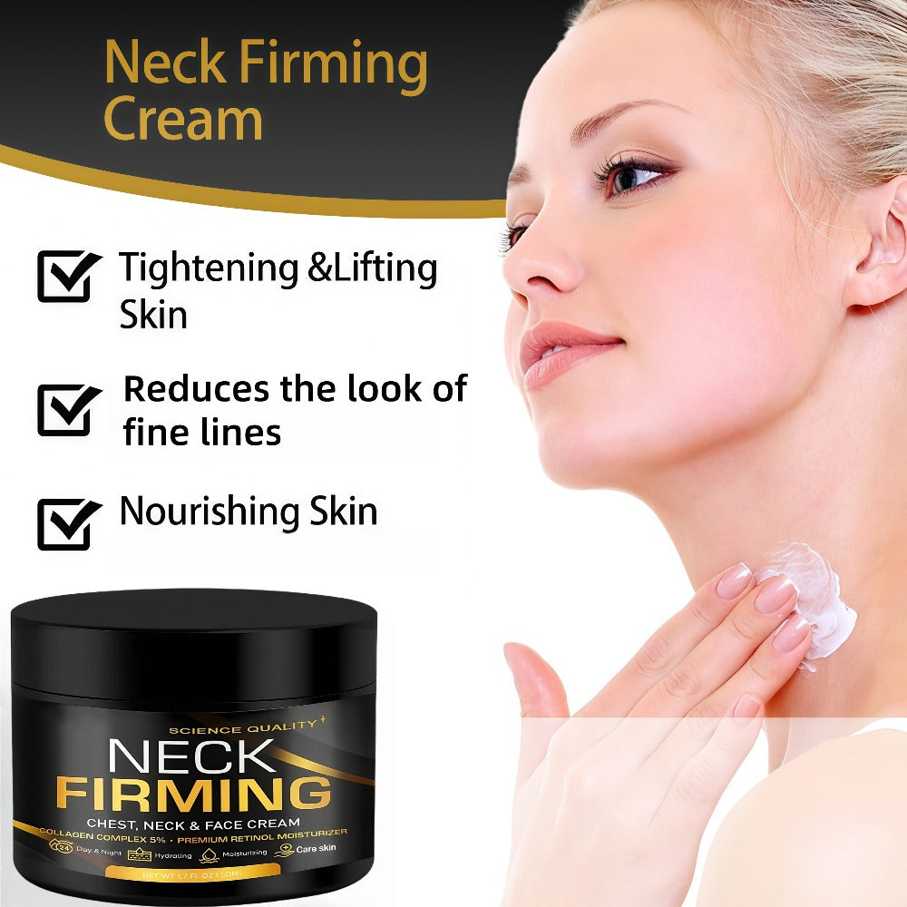 Retinol Neck Firming Cream with Collagen & Hyaluronic Acid - Day Night Lifting Moisturizer for Face Chest & Neck Anti-Aging Hydrating Gel Cream 50ml