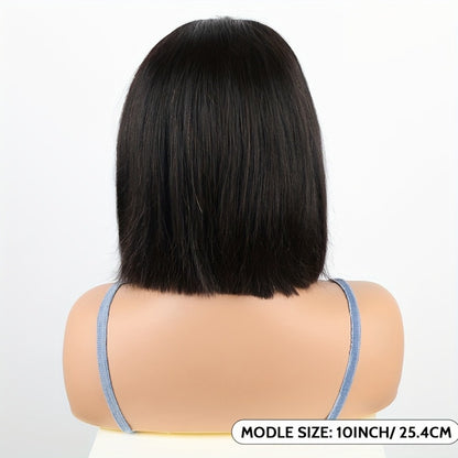 HD Lace Closure Wig Human Hair 250% Density 4x4 Straight Bob Glueless Pre-Plucked Pre-Cut Natural Hairline Scalp Coverage Beginner Friendly 8-16 Inch Black