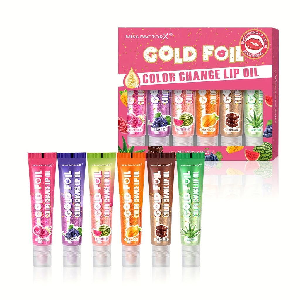 6 Fragrance Changing Color Lip Balm Valentine'S Day Gift Set 0.51oz X 6pcs Deep Moisturizing And Hydrating Brightening Lip Color Glossy Shiny Different Colors