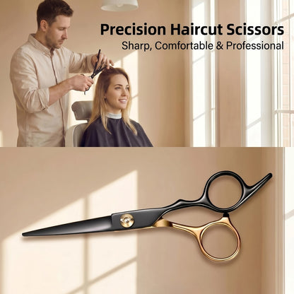 Hair Cutting Scissors Kit 13 Pcs - Professional Barber Shears Set with Thinning Shears, Blending Scissors & Accessories for Salon, Men & Women Home Haircut