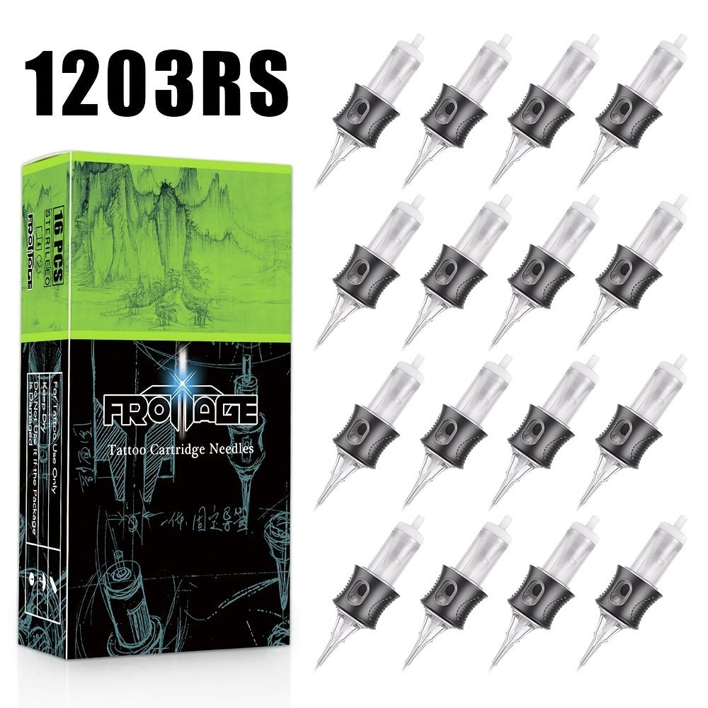 Tattoo Cartridge Needles Integrated Set High Transparency Tips Stable Assembly Round Liner Shader Curved Magnum M1 for Artists & Beginners 26 Sizes RL RS CM