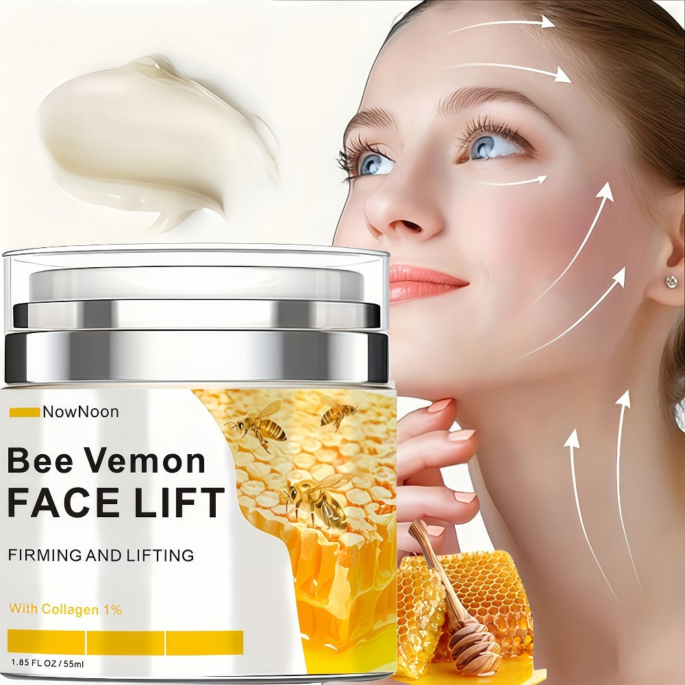 1.69oz Bee Venom Firming & Lifting Cream - Enriched with Hyaluronic Acid And Vitamin E to Deeply Hydrate And Moisturize, Even Skin Tone, Emollient And Radiant, Suitable for All Skin Types, Light Texture, Can Be Applied to The Face And Neck.