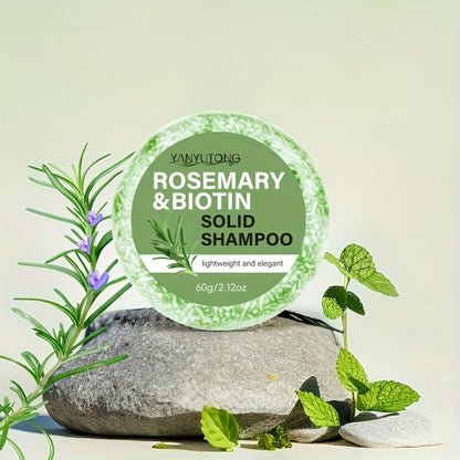 Rosemary Biotin Shampoo Bar 3 Pack Plant-Based Nourishing Mild Non-Irritating Formula for Sleek Smooth Hair Natural Solid Shampoo Bar for All Hair Types 60g Each