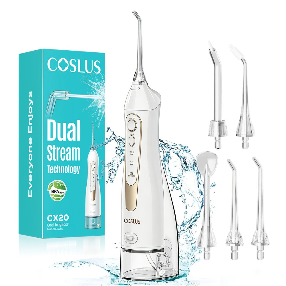 Cordless Water Flosser Portable Oral Irrigator, Rechargeable Electric Teeth Cleaner with Travel-Ready Design, Deep Gum & Teeth Cleaning, Compact 300ml Tank, Available in Black, White & Pink