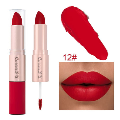 Matte Lipstick Set 4pcs - 2-in-1 Matte Lipstick & Lip Gloss Combo, Long-Lasting Comfortable Wear, Easy to Apply Velvety Lip Color, Perfect Valentine's Day Gift Set for Women