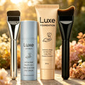 4pcs Luxury Set! Includes: 1 Multifunctional Liquid Foundation, 1 Dedicated Eye Cream Applicator, And 2 Foundation Brushes. Its Supports Layer-By-Layer Concealing to Create a Natural And Radiant Makeup Effect; Blurs Imperfecti