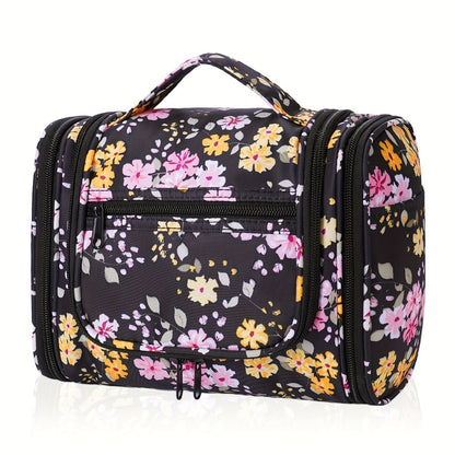 Hanging Toiletry Bag with Hook for Women Men Travel Shower Bag Multi-Pocket Cosmetic Makeup Organizer Large Capacity Bathroom Bag for Travel Pink Black Leopard