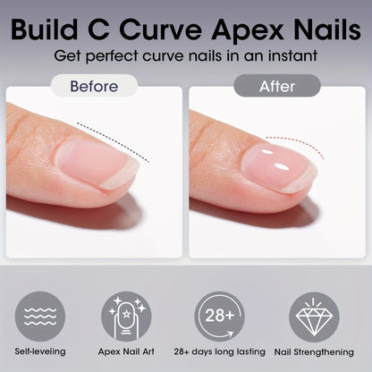 Clear Builder Gel HEMA-Free 5-in-1 2pcs 1.35oz — Nail Extension Strengthener Apex Construction Art Sealing & Repair | Soak-Off UV LED 28+ Days Chip-Proof Wear for Sensitive Skin Salon & Home Use