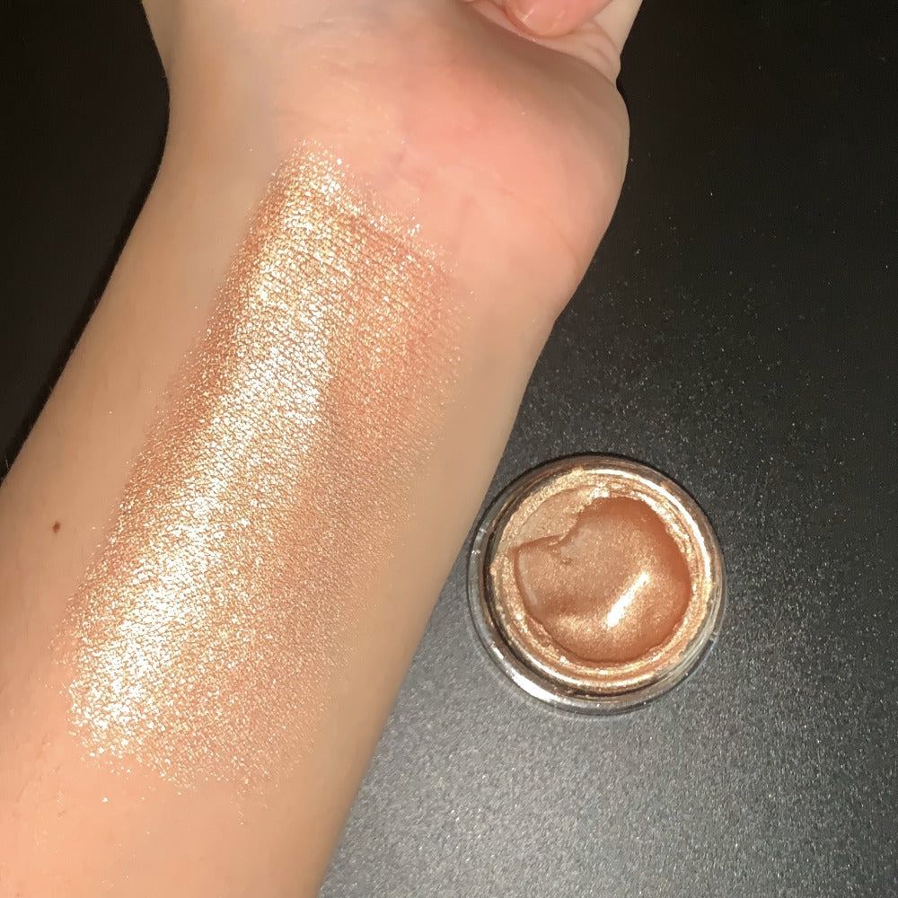 Jelly Eyeshadow 2pcs Shimmer Gel Single Color Sunset Copper High Gloss Long Lasting Fade Resistant Eye Makeup for Women Party Holiday Glam