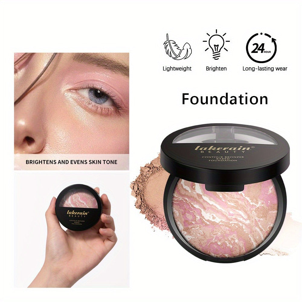 Marble Baking Palette Set — Contour Blush Highlight & Nose Shadow Powder | 4-in-1 Face Palette | All Skin Types | 2-Piece Kit for Everyday & Glam Looks