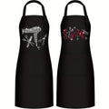 Set of 2 Aprons for Hair Stylists, Featuring Rhinestone Tools, 3 Pockets, And Material, Ideal for Barbers And Salons