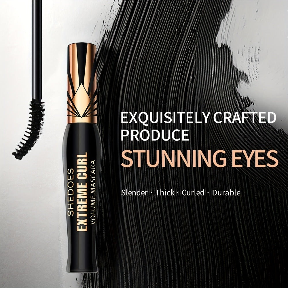 Waterproof Mascara Set 2PCS - Lengthening Volumizing Thick Curly Lashes Natural Extension Long-Lasting Hold Crown Mascara for Women