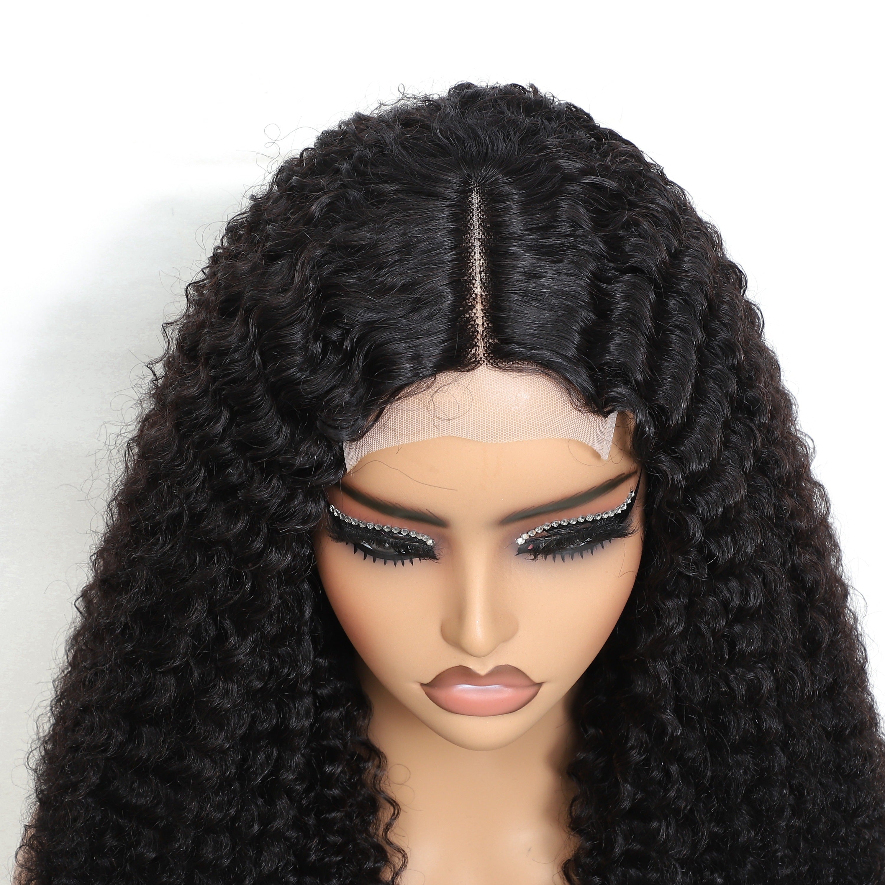 Kinky Curly Lace Front Wigs Human Hair 4X4X1 Lace Closure Wigs 180% Density Kinky Curly Wigs with Brazilian Unprocessed Wig Natural Color