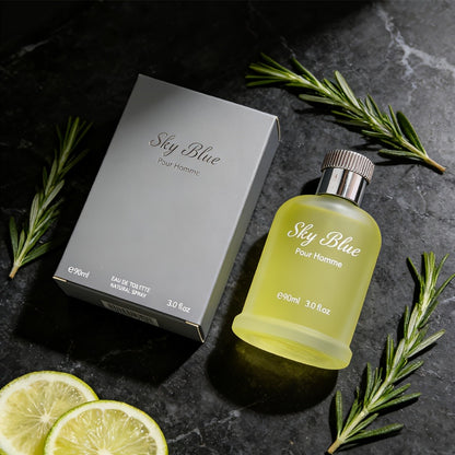 Men's Cologne Eau de Parfum Sky Blue - Bergamot Rosemary & Oak Moss Long Lasting Fresh Masculine Fragrance, No Propylene Glycol, Everyday Scent & Gift for Him