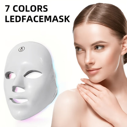 LED Light Therapy Facial Device 7 Colors - Multifunctional Home Skin Care Beauty Tool for Face, Anti-Aging Rejuvenation, Gift for Women