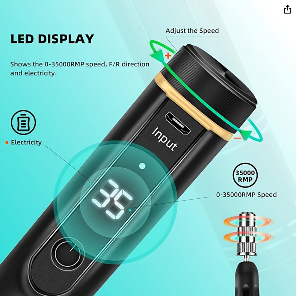 Electric Nail File with a Portable Rechargeable Design, Featuring 35000 RPM, Suitable for Gel Nails, Manicure, And Pedicure for Both Home And Salon Use