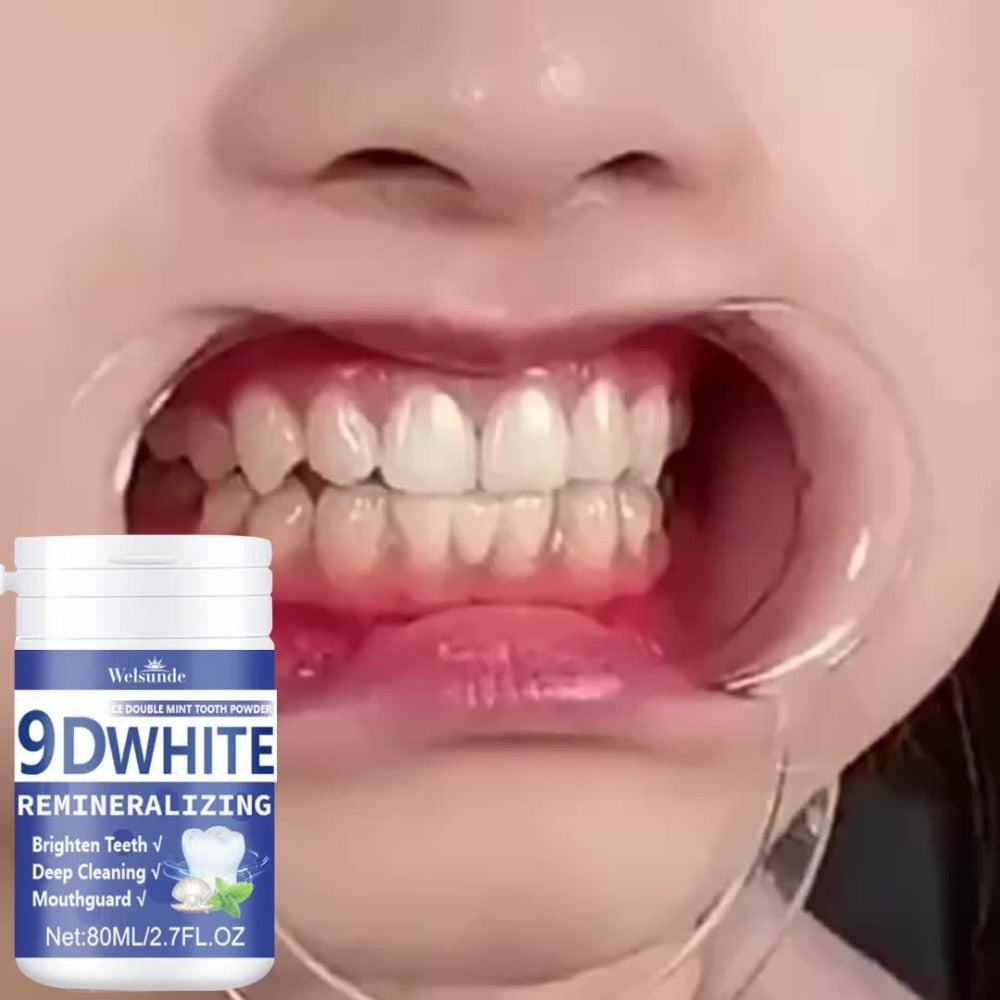 3pcs 9D White Remineralizing Hydroxyapatite Tooth Powder | 8.12oz/8. 1fl. Oz, Deep Cleaning & Mint-Flavored & Fresh Breath, Ideal for Oral Health & Hygiene, Tooth Brightening Powder for Both Men And Women, Ideal for Daily Deep Cleaning of Teeth