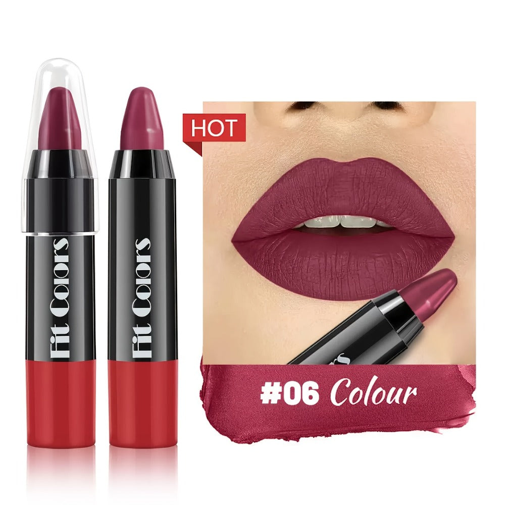 6pcs, Crayon Lipstick, Matte Lipstick, Easy Coloring Lipliner, Durable Easy Coloring Moisturizing Lipstick