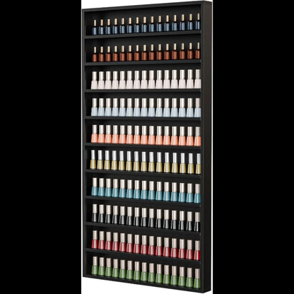 Nail Polish Rack Wall Mount Organizer 6 or 10 Tier with Acrylic Baffle - Salon Display Rack for Nail Polish Storage, Home Spa & Nail Studio, Black White Pink