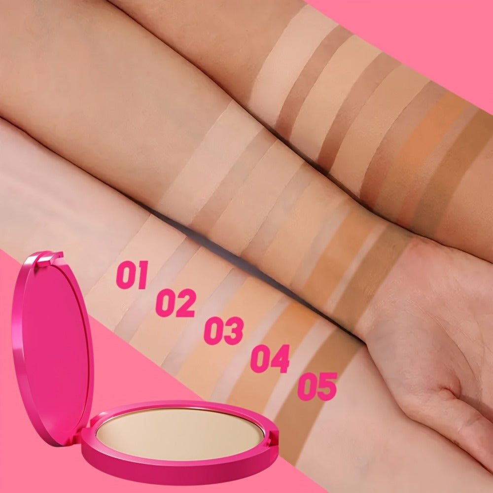 Powder Foundation Waterproof Matte — Full Coverage Non-Cakey Formula | All Skin Types | Light to Medium Tone | 0.31 oz Compact
