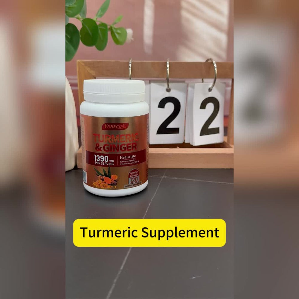 [Turmeric Supplement] Sports Support, Skin And Digestion Health Helps Maintain Vitality And, Contains Black Pepper, Family Pack And Winter Gifts, 120 Powder Capsules