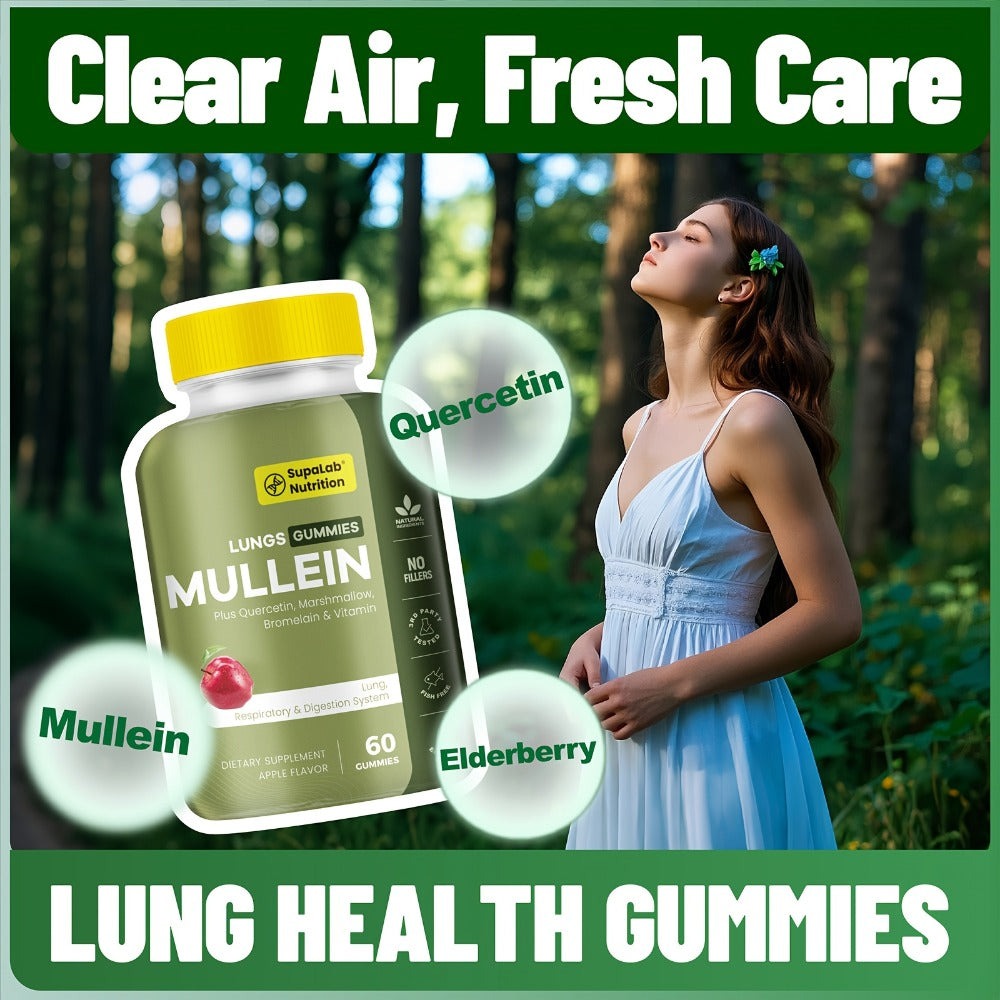 Stamen Flower Root Lung Health Soft Candy for Respiratory Wellness, Clear Breathing & Mucus Balance, Seasonal Care, Immune and Digestive Support. Suitable for Smokers, Dusty Environments, Four Seasons Change. Apple Flavor, 60 Capsules, 30-Day Supply