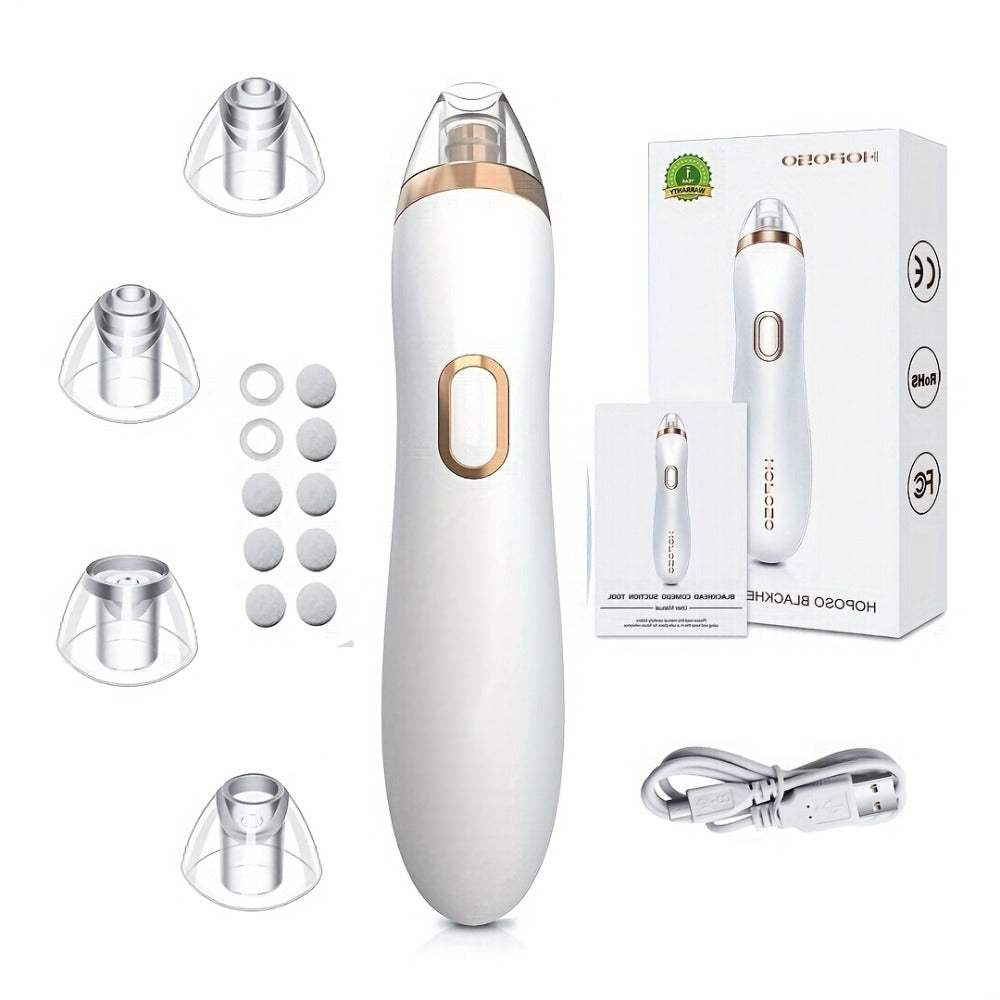 Blackhead Remover Vacuum, Pore Cleaner with 5 Adjustable Suction Power Levels and 4 Different Probes, Rechargeable and Portable, Ideal Gift for Men and Women