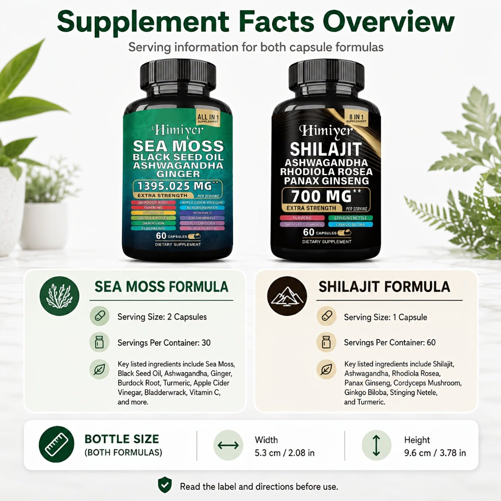 10 Bottles Of Sea Moss And Shilajit Mineral Supplement [double Supplement] Morning And Evening Exercise Energy Supplement, Containing Extracts Of Various Plant Essences Such As ASHWAGANDHA, BLACK SEED OIL, SEA MOSS, SHILAJIT, Etc.