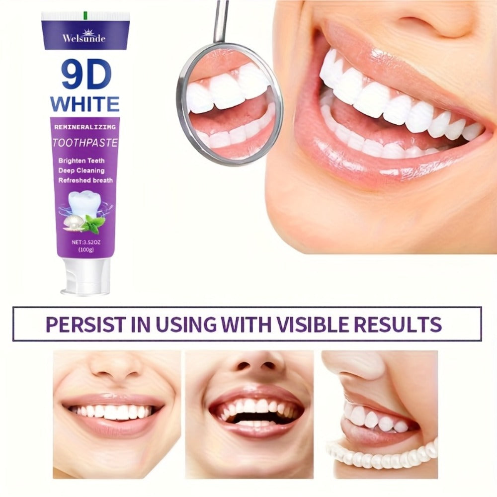 2pcs Teeth Purple Toothpaste for Deep Cleaning And Brighter Smile - Hydroxyapatite European Formula, Quickly Freshens Breath, Mint Flavor, Gentle on Gums, Travel-Size 100G/3.52Oz X 2, Ideal Oral Hygiene Gift for Women And Men - Local Warehouse