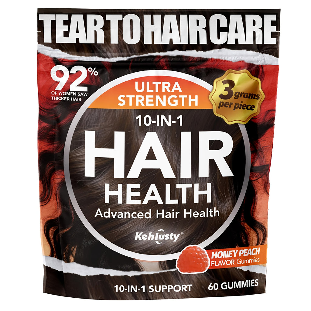 [Hair Care Gummies] Throat Hair Care Gummies, Nourish Thinning Hair And Promote Hair Thickness. Contains Vitamin C, Biotin, Ginger, And Collagen Complex. for Fuller, Thicker Hair. Suitable for Both Women And Men. Peach Flavor - 90 Gummies (30-Day Supply)