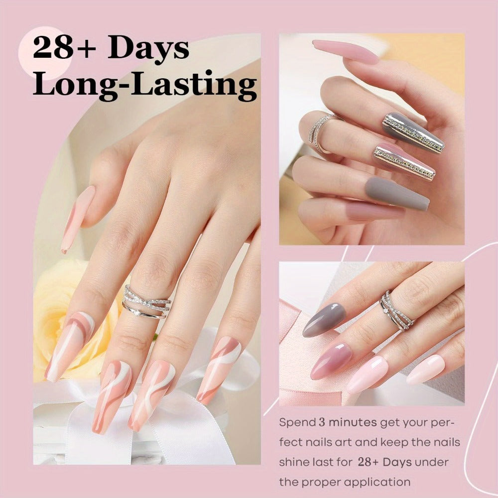 11pcs Dip Powder Nails Kit Starter – Perfect for French Manicures & Salons – 4 Colors, Base & Top Coat, And Nail Tools!