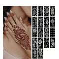 9 Reusable Temporary Tattoo Templates for Arms, Hands, Navels, Legs, Large Flower Tattoo Supplies, Stone Glitter Airbrush Painting Templates for DIY Fake Tattoos for Parties